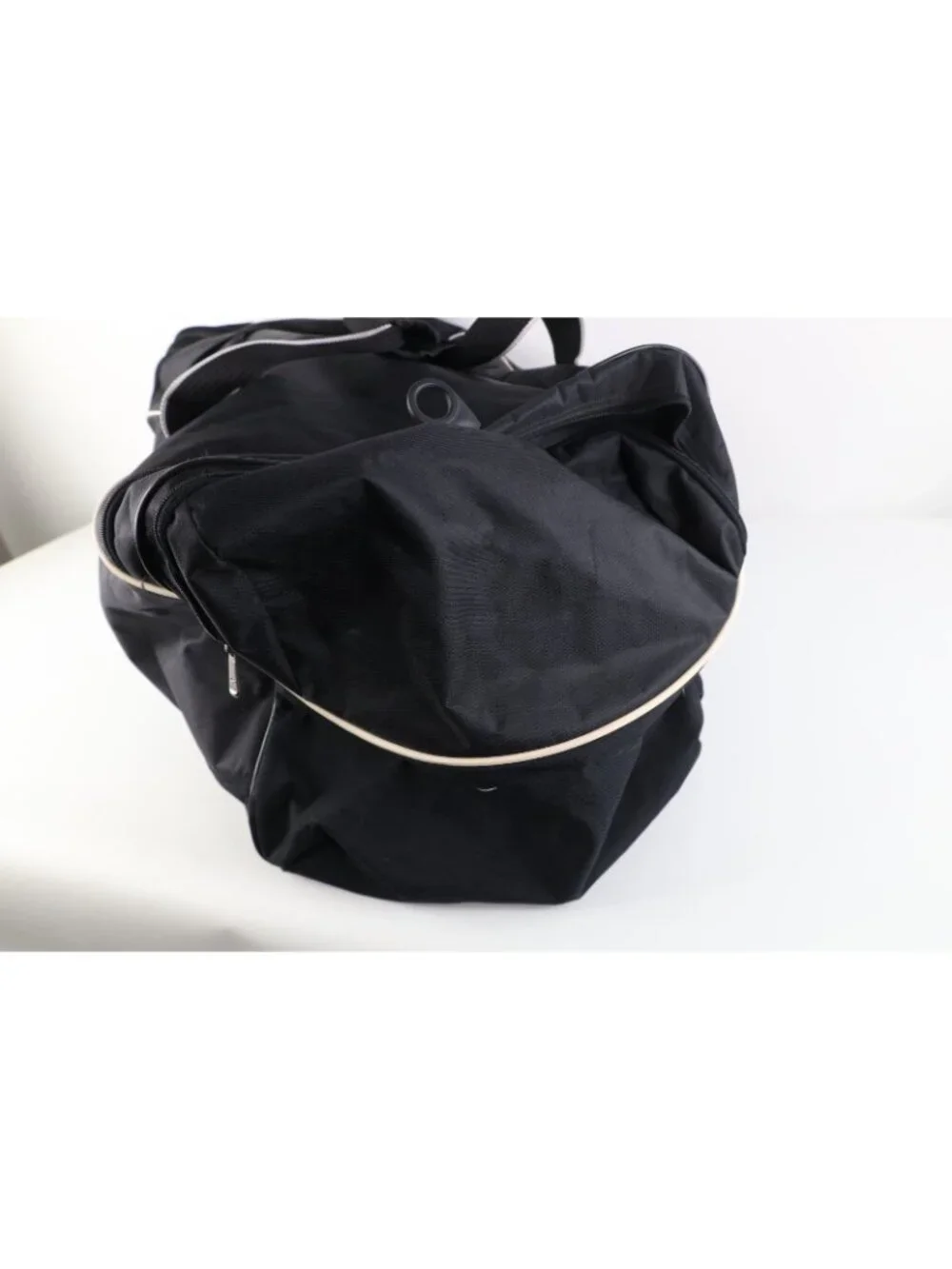 Vtg 90s Nike Distressed Travis Scott Big Swoosh Duffel Bag Carry On Black Large